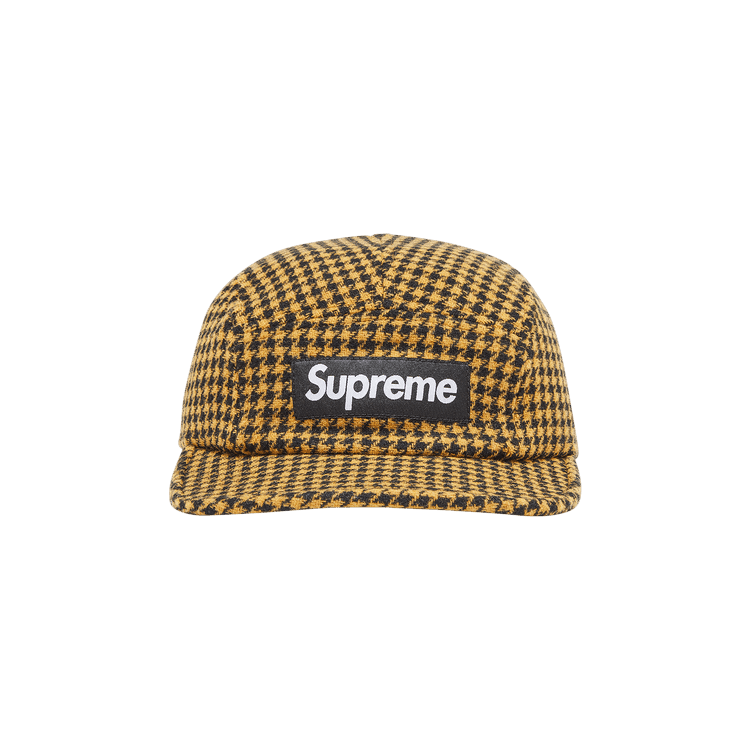Supreme Houndstooth Wool Camp Cap 'Yellow'