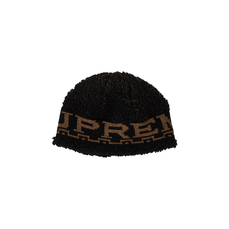 Supreme Sherpa Logo Beanie 'Black'