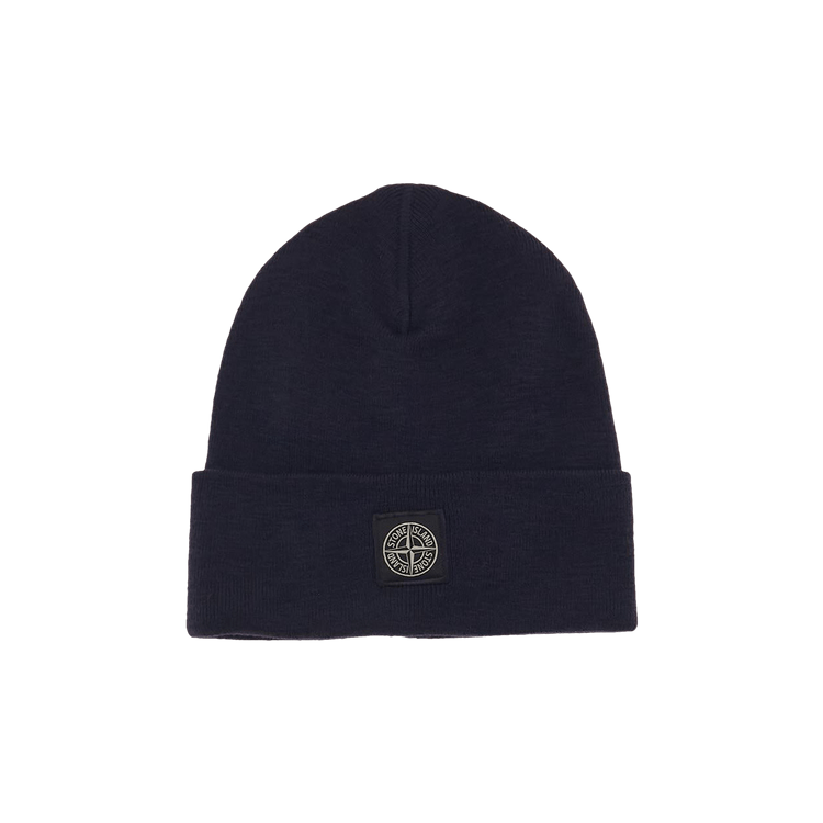 Stone Island Decorative Stitch Ribbed Knit Beanie 'Navy Blue'