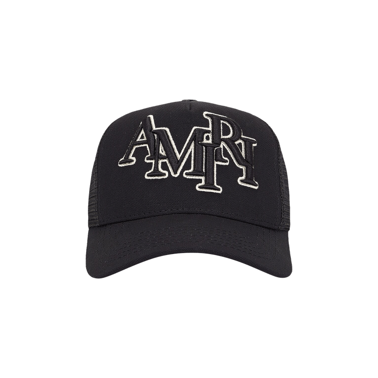 Amiri Staggered Logo Trucker 'Black/Alabaster'