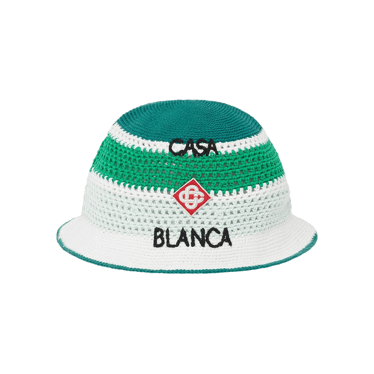 Casablanca Stripe Crochet Hat 'Green/Multicolor'