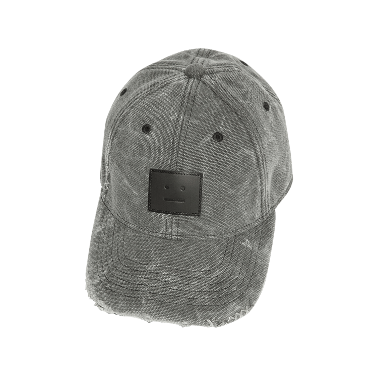 Acne Studios Leather Face Patch Cap 'Carbon Grey'