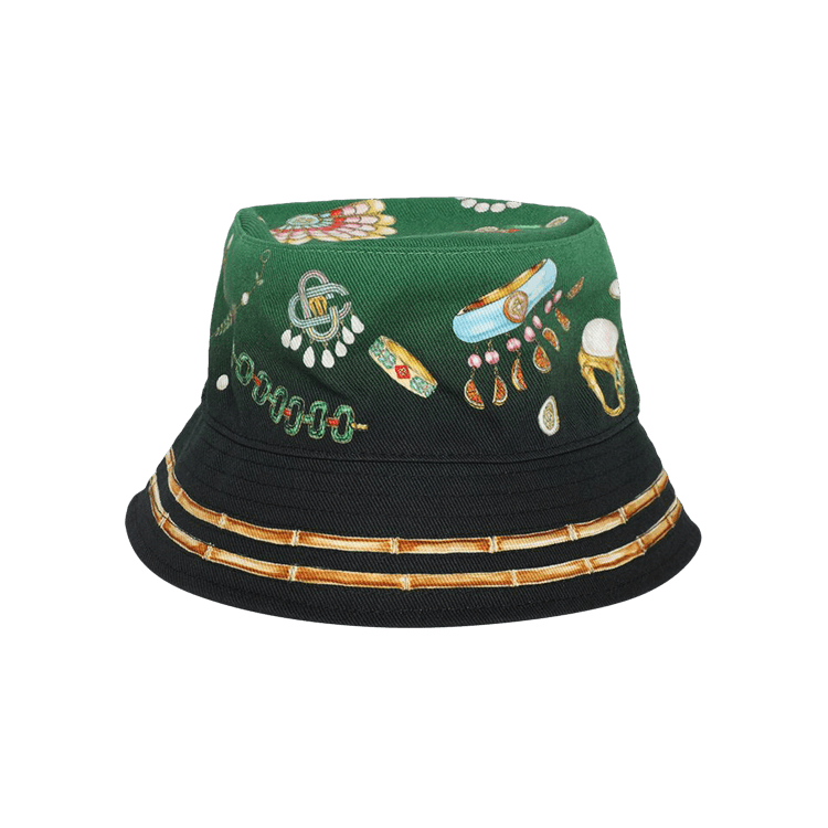 Casablanca Printed Denim Bucket Hat 'La Boite A Bijoux'