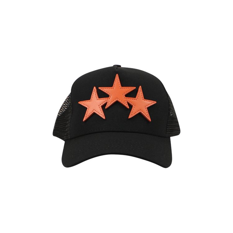 Amiri 3 Star Trucker Hat 'Black/Orange'