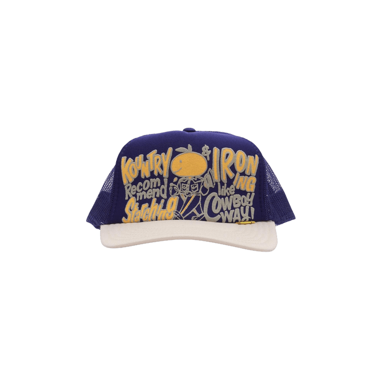 Kapital Kountry Coneycowbowy Trucker Cap 'Purple/Ecru'