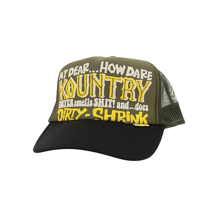 Kapital Kountry Dirty Shrink Trucker Cap 'Green/Black'