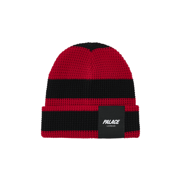 Palace London Waffle Beanie 'Red/Black'