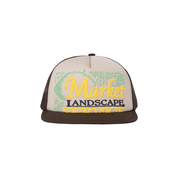 Market Landscape Service Trucker Hat 'Beige/Brown'