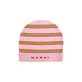 Marni Kids Knit Wool Mix Striped Beanie 'Pink/Yellow/Red'
