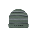 Marni Kids Knit Wool Mix Striped Beanie 'Green/Black/White'