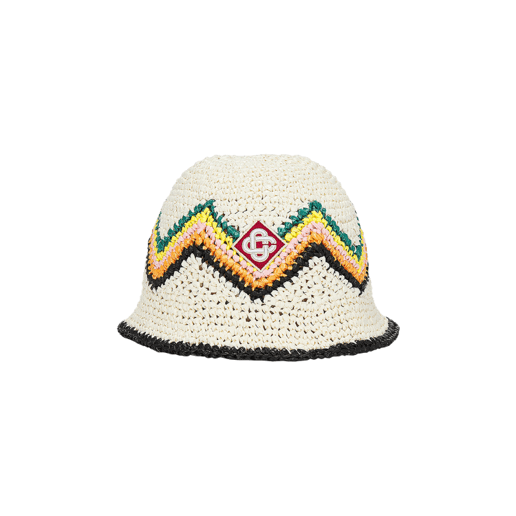 Casablanca Raffia Crochet Hat 'White/Multicolor'