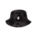 BAPE Camo One Point Metal Logo Pin Bucket Hat 'Black'