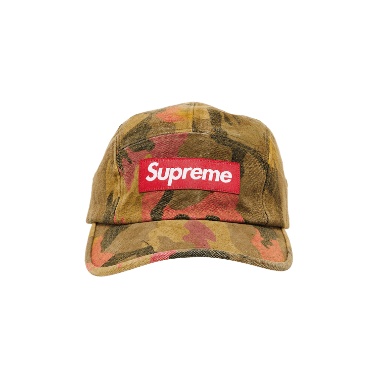Supreme Washed Canvas Camp Cap 'Tan Camo'