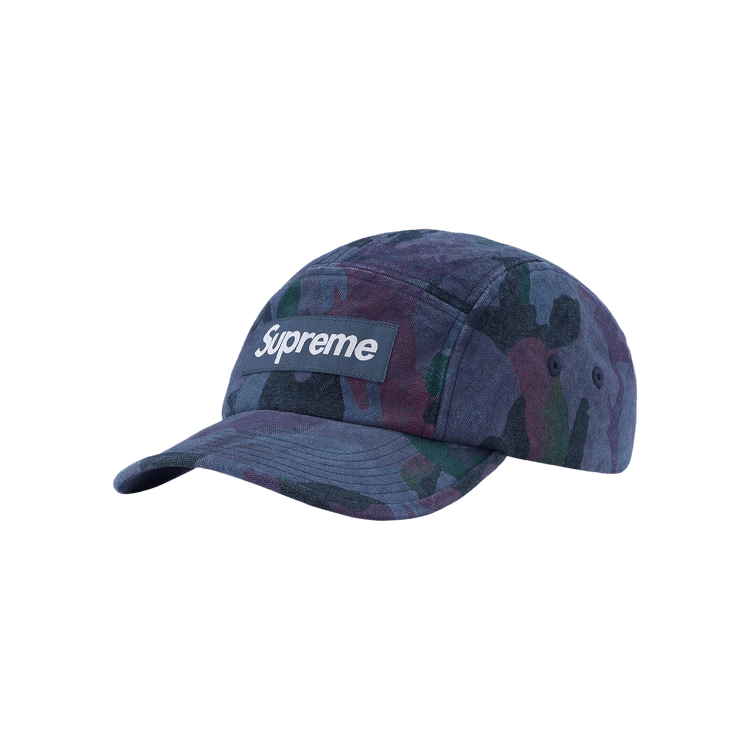 Supreme Washed Canvas Camp Cap 'Navy Camo'
