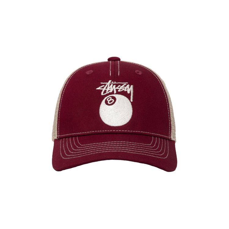 Stussy Low Pro Trucker 8 Ball Snapback 'Wine'