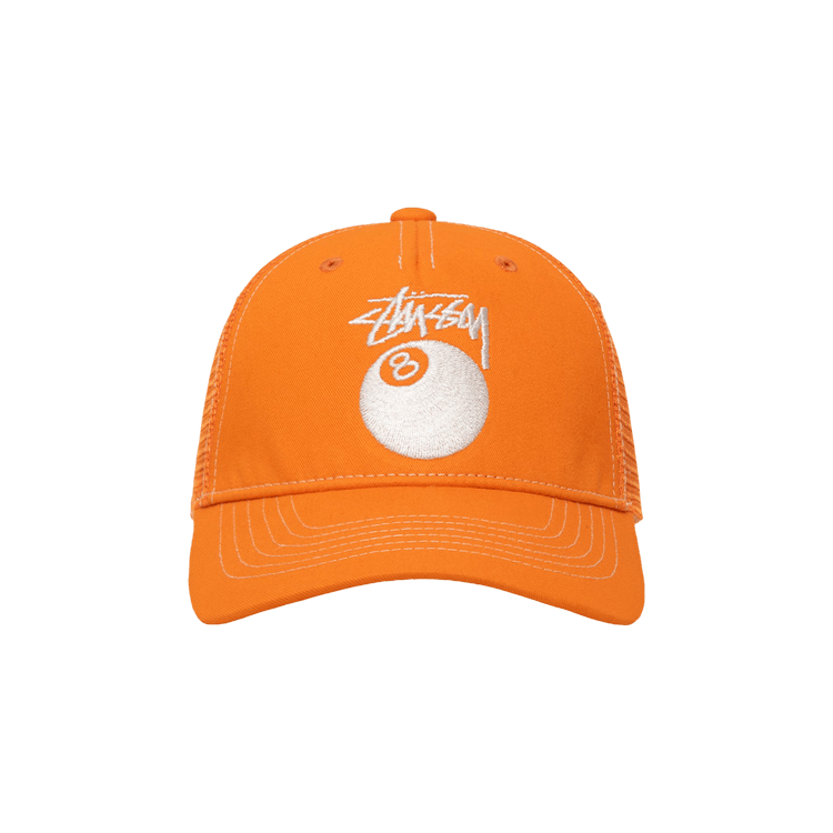 Stussy Low Pro Trucker 8 Ball Snapback 'Orange'