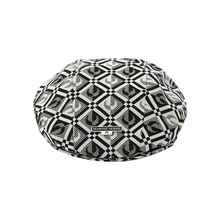 Marine Serre Moon Diamant Print Beret 'Black'