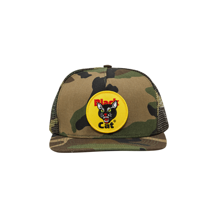 Supreme Black Cat Mesh Back 5-Panel 'Woodland Camo'