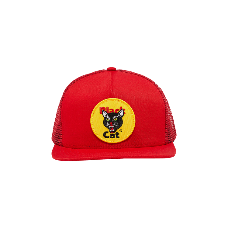 Supreme Black Cat Mesh Back 5-Panel 'Red'