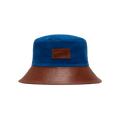 Bode Leather Brim Bucket Hat 'Tan Blue'