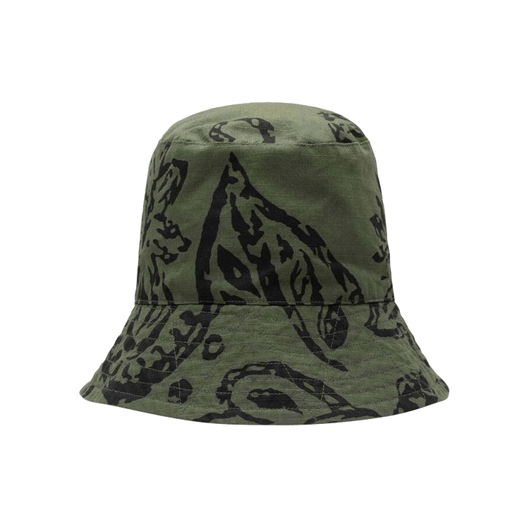 Engineered Garments Floral Print Bucket Hat 'Olive'