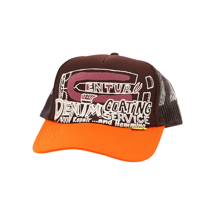 Kapital Century Denim Coating Service Truck Hat 'Orange/Brown'