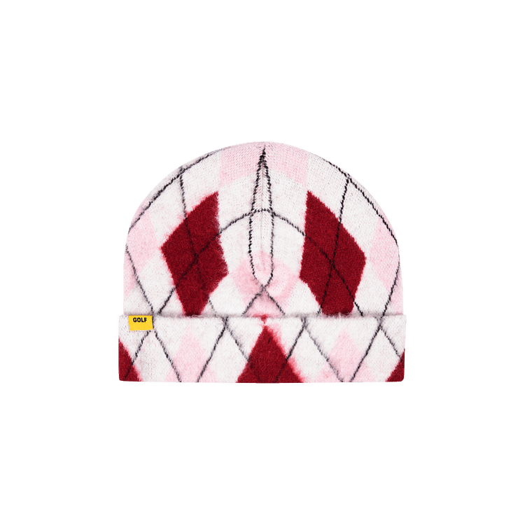 GOLF WANG Argyle Beanie 'Red/Pink/Cream'