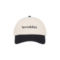 Sporty & Rich Serif Logo Flannel Hat 'Off White'