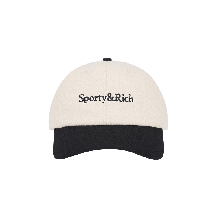 Sporty & Rich Serif Logo Flannel Hat 'Off White'