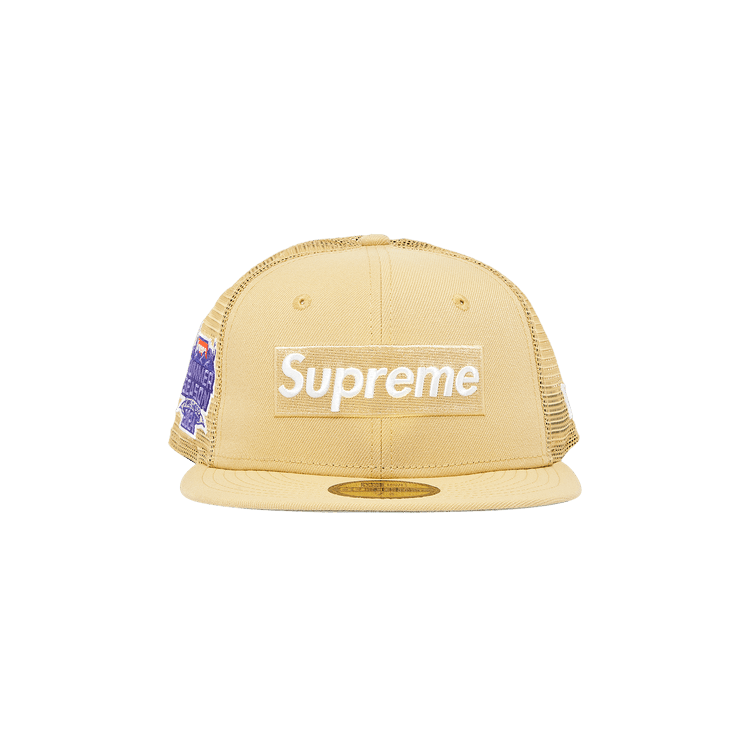 Supreme Box Logo Mesh Back New Era 'Light Gold'