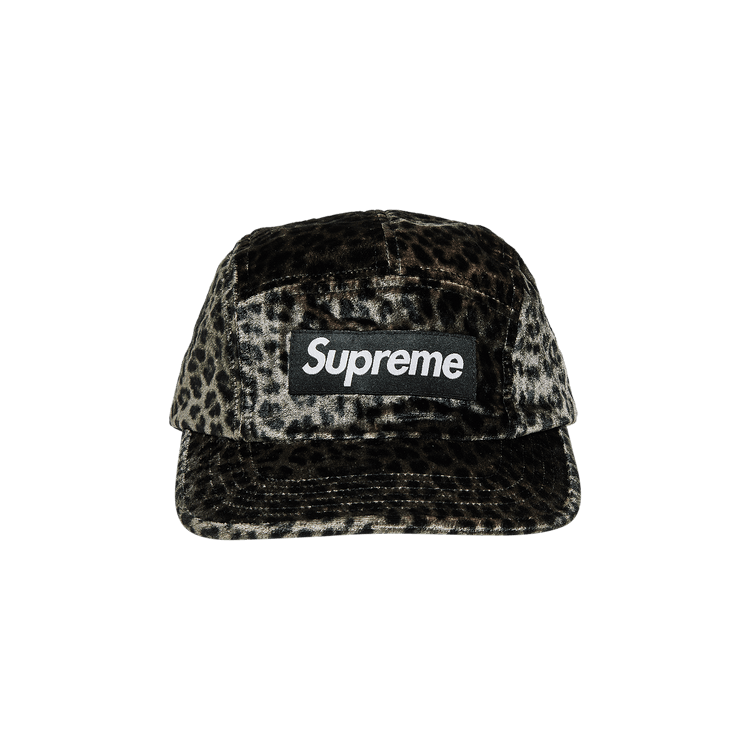 Supreme Leopard Velvet Camp Cap 'Black'