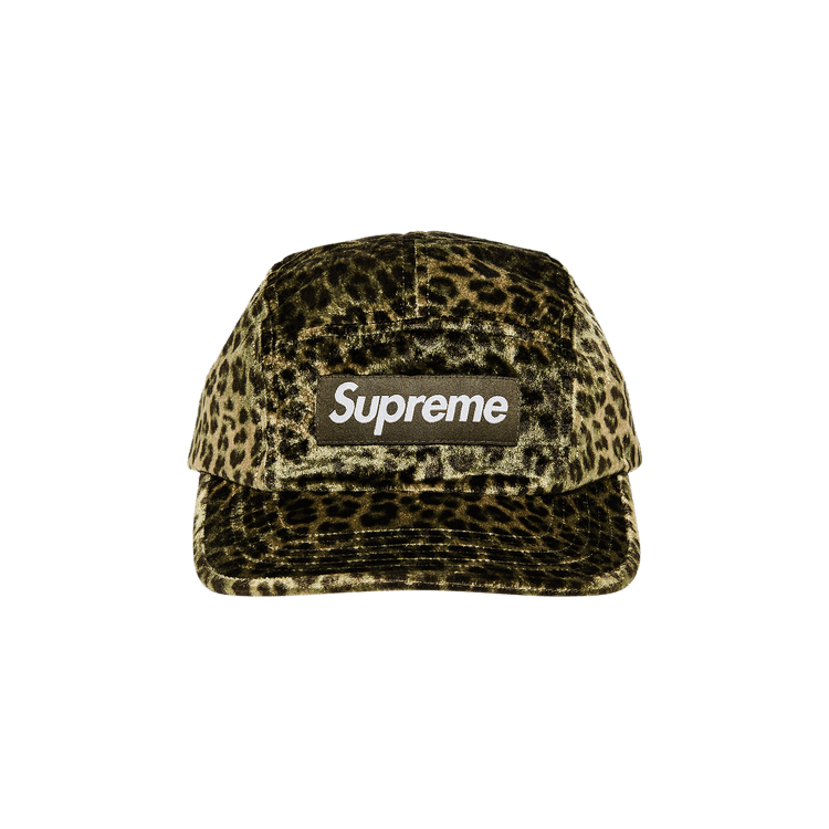 Supreme Leopard Velvet Camp Cap 'Olive'