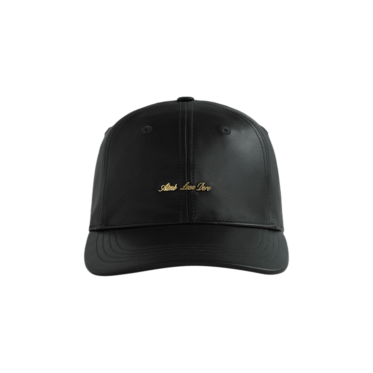Aimé Leon Dore Brass Logo Leather Hat 'Jet Black'