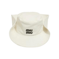 Miu Miu Drill Logo Hat 'Black/White'