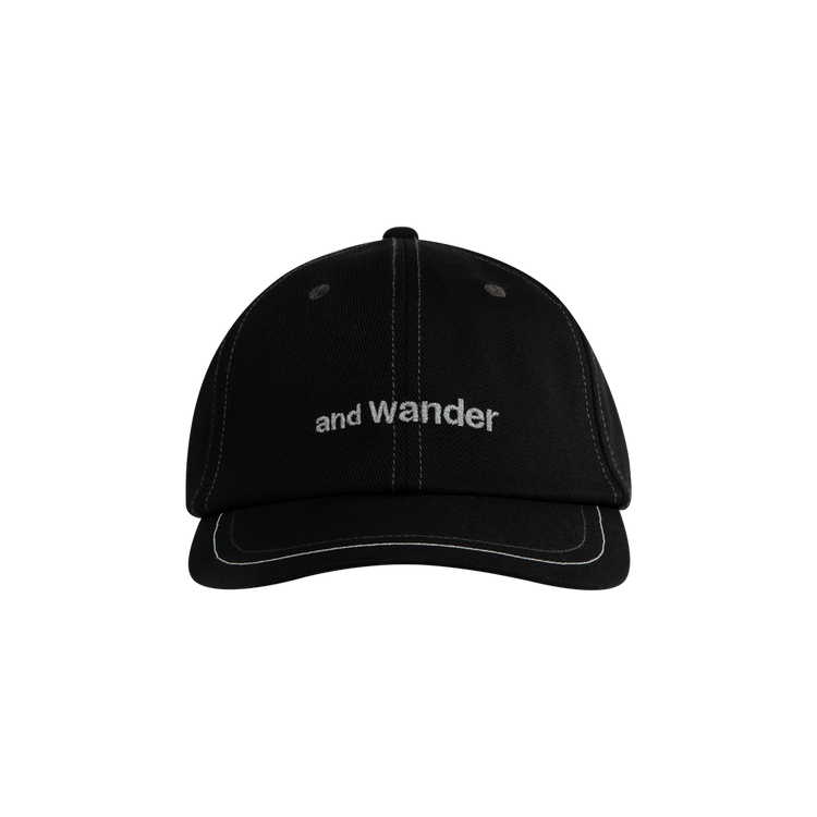 And Wander Cotton Twill Cap 'Black'
