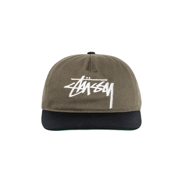 Stussy Mid-Depth Big Stock Snapback Cap 'Olive'