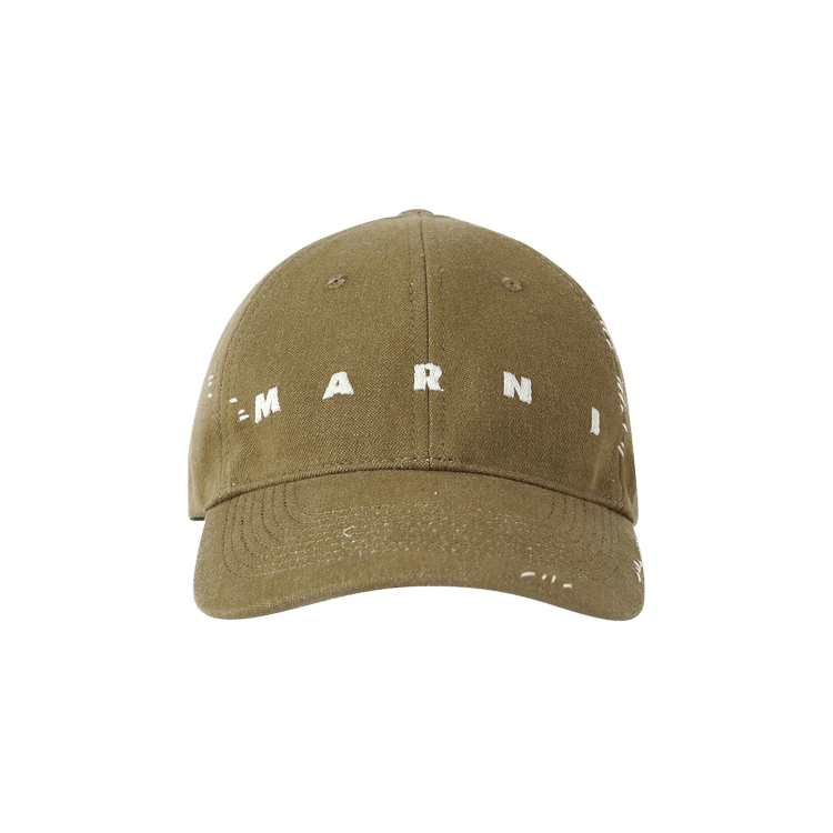 Marni Logo Embroidered Hat 'Beige'