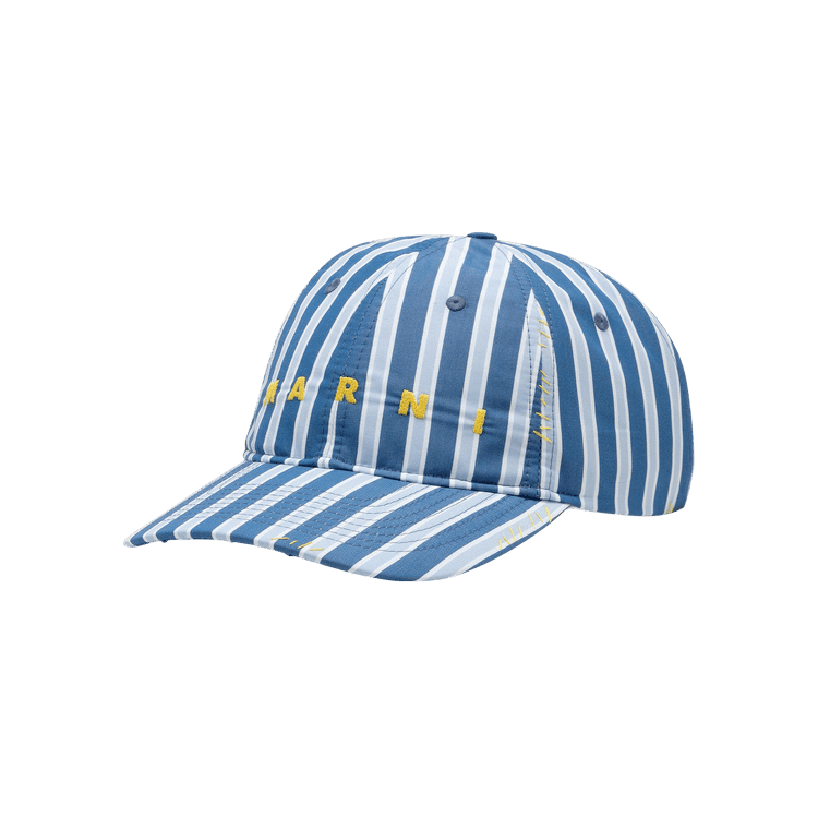 Marni Organic Striped Compact Poplin Hat 'Opal'