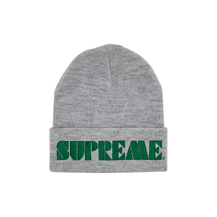 Supreme Stencil Beanie 'Heather Grey'