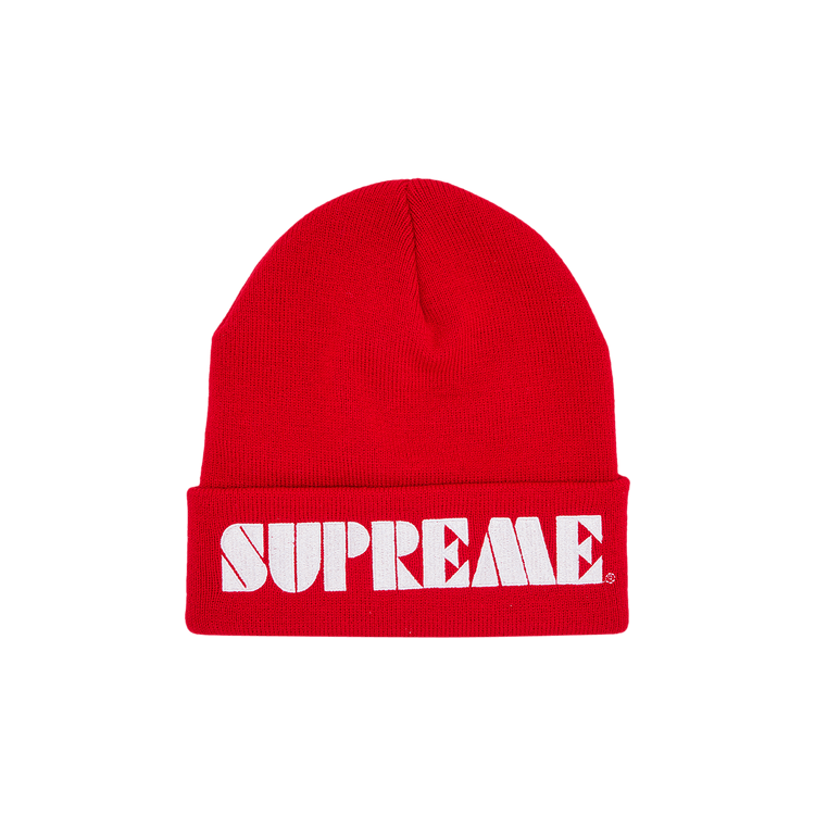 Supreme Stencil Beanie 'Red'