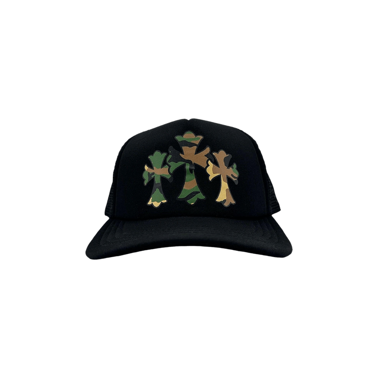 Chrome Hearts Triple Cross Trucker Hat 'Black/Camo'