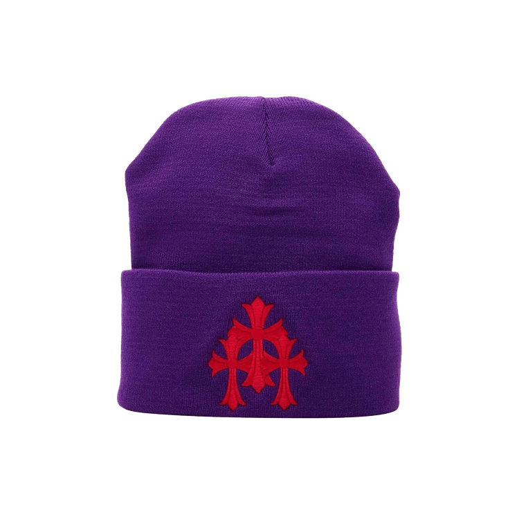Chrome Hearts Triple Cross Watch Cap Beanie 'Purple/Red'