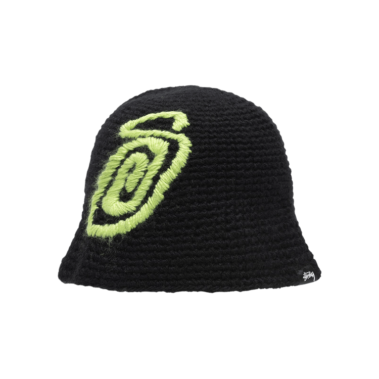 Stussy Swirly S Knit Bucket Hat 'Black'
