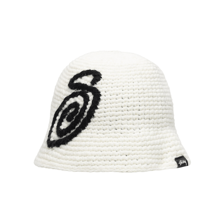 Stussy Swirly S Knit Bucket Hat 'Bone'