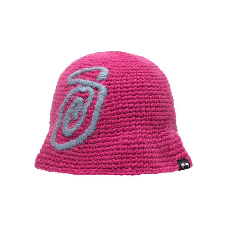 Stussy Swirly S Knit Bucket Hat 'Berry'
