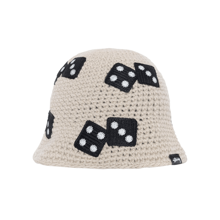 Stussy Dice Knit Bucket Hat 'Light Grey'