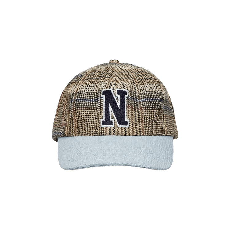Noah Plaid Crown 5 Panel Hat 'Tan Plaid'