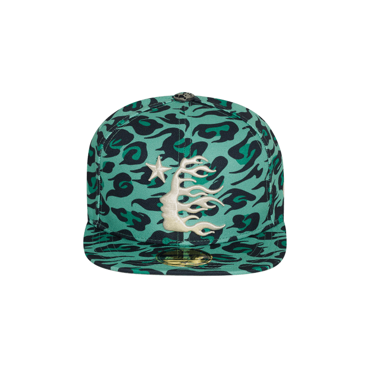 Hellstar Cheetah Print Fitted Hat 'Green'