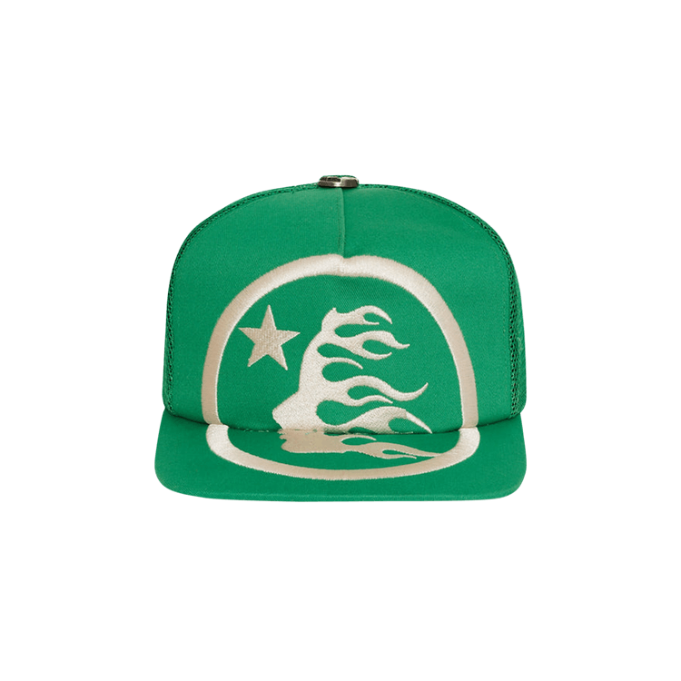 Hellstar Big Logo Trucker Snapback Hat 'Green'