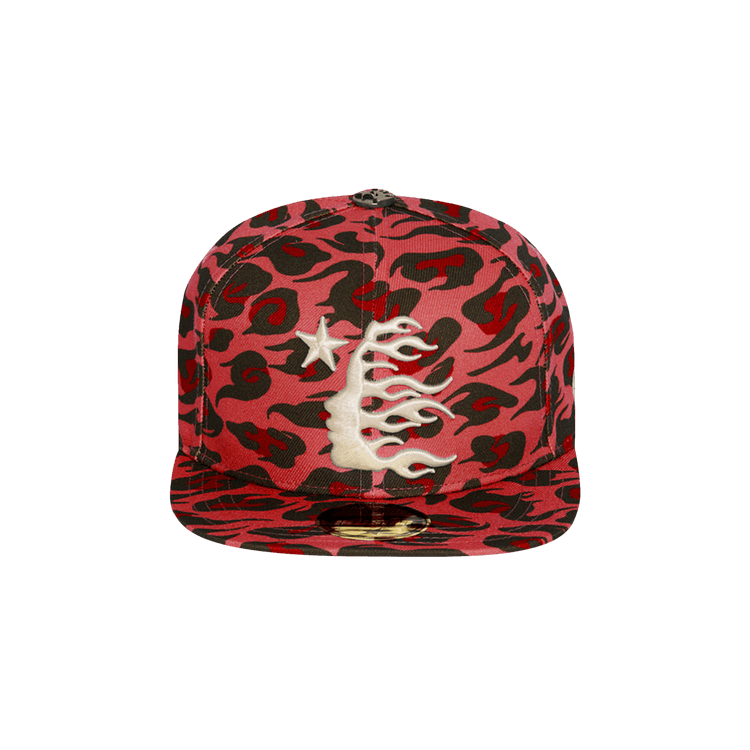 Hellstar Cheetah Print Fitted Hat 'Red'